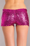 BW1676HP Sequin Booty Shorts - Hot Pink